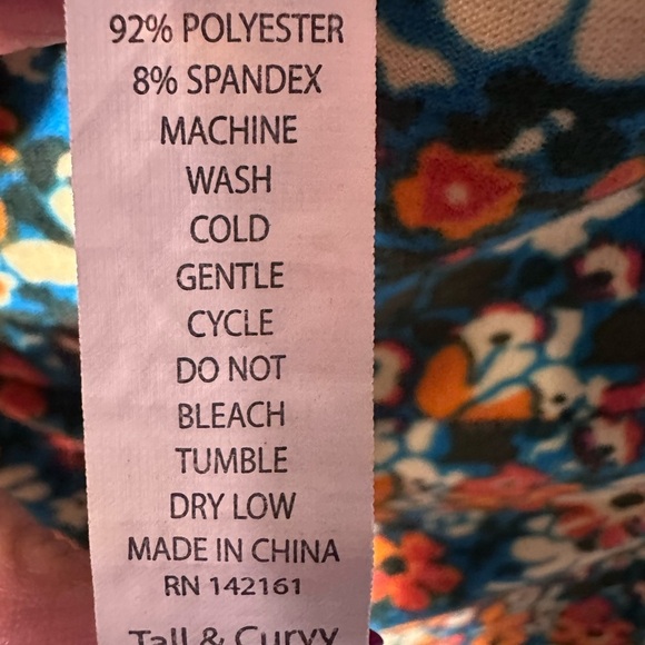 LuLaRoe Floral Leggings - Green and Orange - Picture 3 of 4